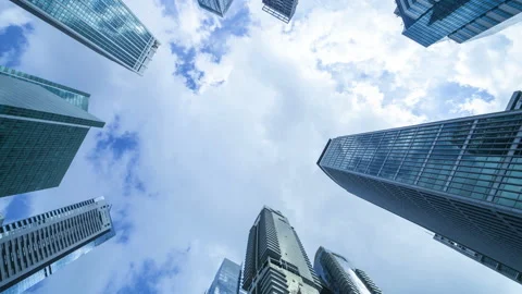 Clouds Over big corporate Buildings Stock Footage 233394814