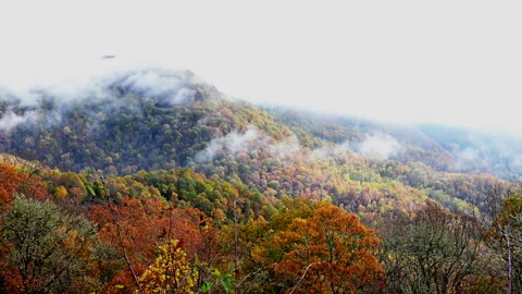 Clouds over Blue Ridge Mountains Stock Footage 320497887