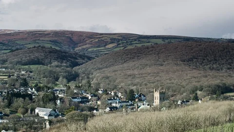 Clouds over Buckfast Abbey Stock Footage 124701239