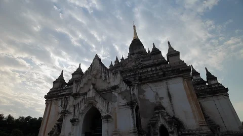 Clouds over Buddhist temple, Myanmar Stock Footage 102634053
