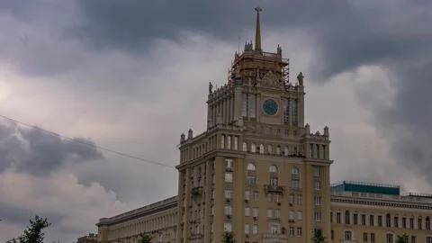 Clouds over the building Stock Footage 150291110