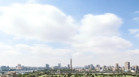 Clouds over Cairo time lapse Stock Footage 63504782