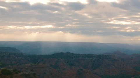 Clouds Over Canyon With Sun Beams Stock Footage 94885892