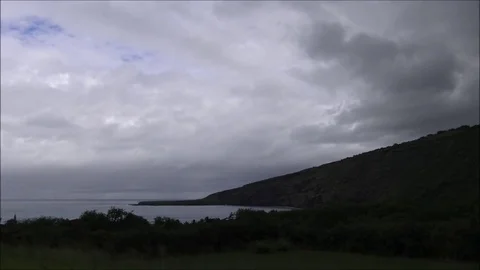 Clouds over Captain Cook Bay time lapse 32x Stock Footage 81793097