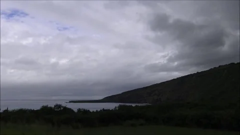 Clouds over Captain Cook Bay time lapse 16x Video stock 81793270