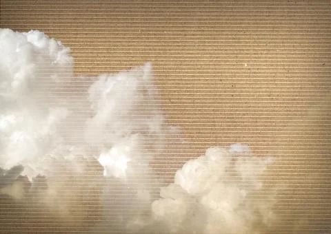 Clouds over cardboard Stock Illustration
