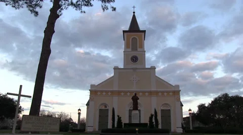 Clouds over catholic church Video stock 35872985