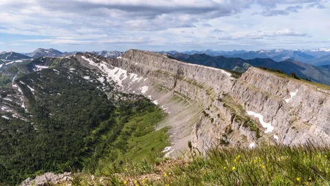 Clouds over Chinese Wall Bob Marshall Wilderness timelapse Stock Footage 167275869