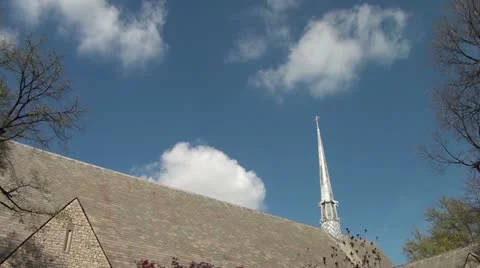 Clouds over a church Stock Footage 11400515