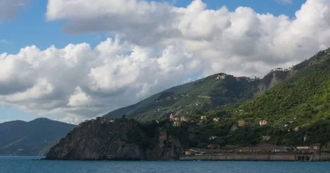 Clouds over Cinque Terre Timelapse 4k Stock Footage 56561318