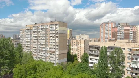 Clouds Over The City Aerial Stock Footage 131016909