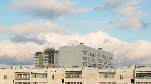 Clouds over city buildings. Video stock 108575035
