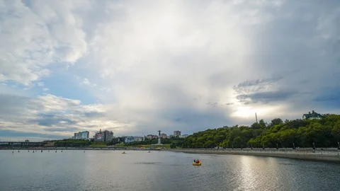  Clouds over the city Stock Footage 97578950