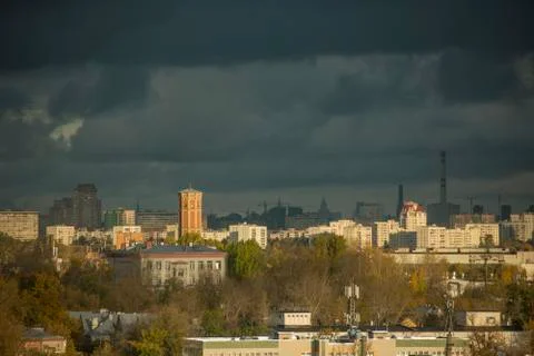 Clouds over the city Stock Photos