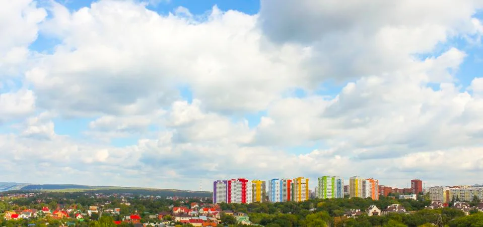 Clouds over the city Stock Photos