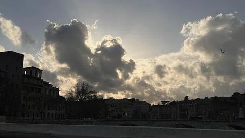 The clouds over the city Stock Photos