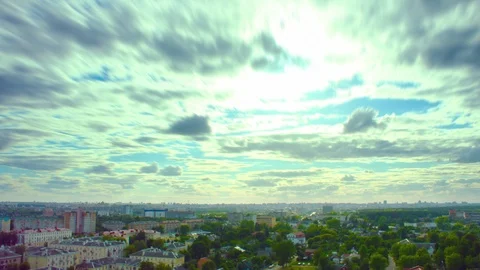 Clouds over a city timelapse 4k UHD 3840x2160 Stock Footage 91686943