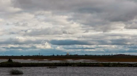 Clouds over the city, timelapse Stock Footage 8687757