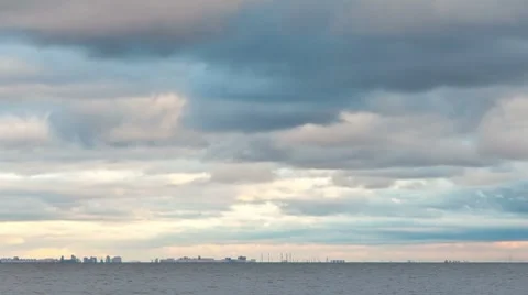 Clouds over the city, timelapse Stock Footage 8687786