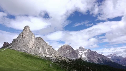 Clouds over Cliffs and Green Valley. Fast Motion Stock Footage 106454101