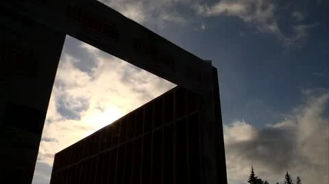 Clouds over constuction site timelapse Stock Footage 21555425