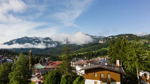 Clouds over Cortina d'Ampezzo - Timelapse - 4K Stock Footage 205544197