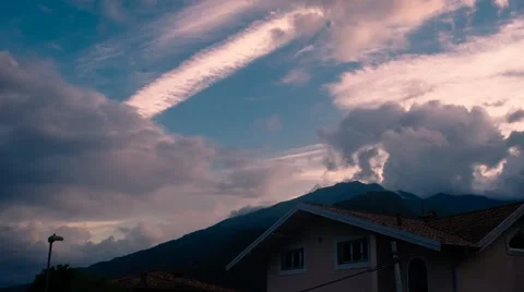 Clouds Over Countryside Sky Timelapse Video stock 64165891