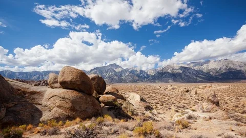 Clouds over a Desert and Mountain Landscape Video stock 76627709