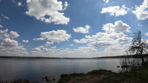 Clouds over the Dnieper. Stock Footage 153991416