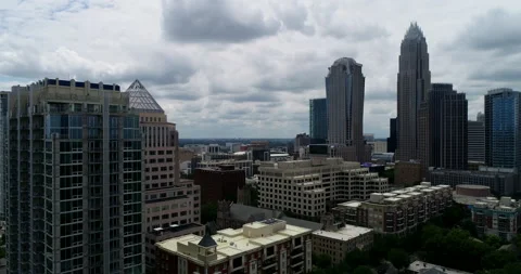Clouds over downtown Charlotte Stock Footage 206202671