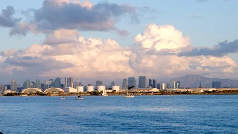 Clouds over Downtown San Diego Stock Footage 101504133