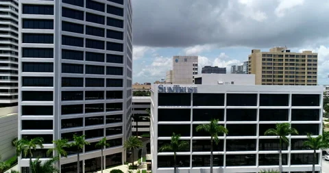 Clouds over downtown West Palm Beach Stock Footage 171358575