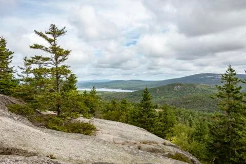 Clouds over Echo Lake and Beech Mountain Stock Photos