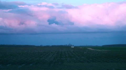Clouds over farmland timelapse Stock Footage 254198125