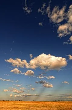 Clouds over the field. Stock Photos