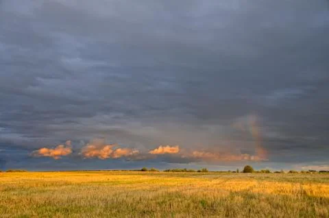 Clouds over the field. Foto stock