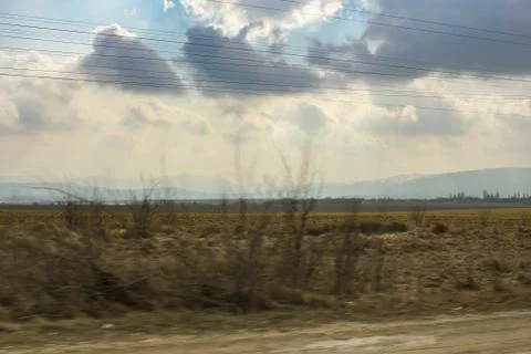 Clouds over the field. Fotos de archivo