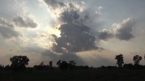 Clouds over the field in thailand Stock Footage 60068371