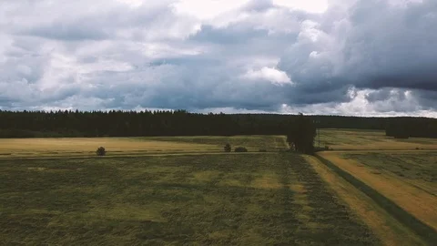Clouds over the fields Stock Footage 114982898