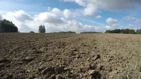 Clouds over fields in morning, time lapse 4k Stock Footage 68074292