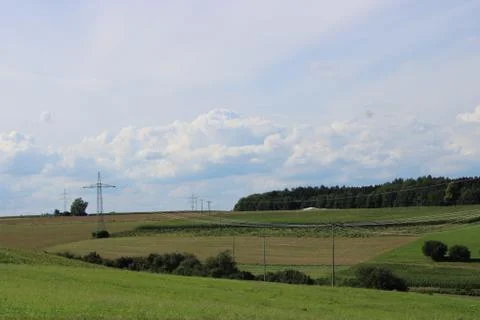 Clouds over fields. Stock Photos