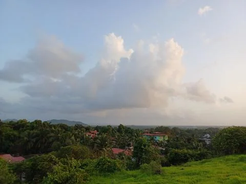 Clouds over the forest. monsoon clouds. Stock Photos