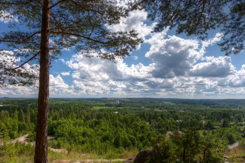Clouds over an forest Stock Photos