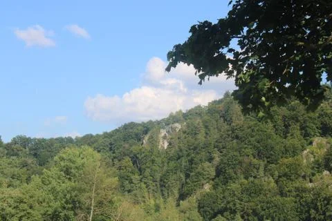 Clouds over a forest Foto stock