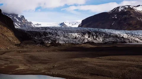 Clouds Over Glacier in Iceland - Timelapse Stock Footage 38862804