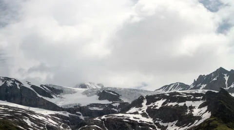 Clouds over glacier time lapse Stock Footage 40332148