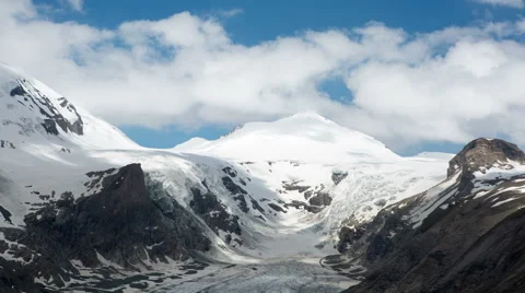 Clouds over glacier time lapse Stockbeeldmateriaal 40365139