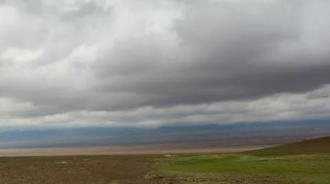 Clouds over the Gobi Desert, Mongolia. Full HD Video stock 68655180