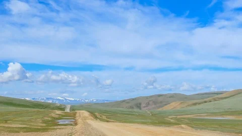 Clouds over the Gobi Desert, Mongolia. Full HD Stock Footage 71773252