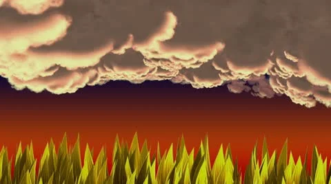 Clouds over a grass, Wind. Vídeo Stock 12062384